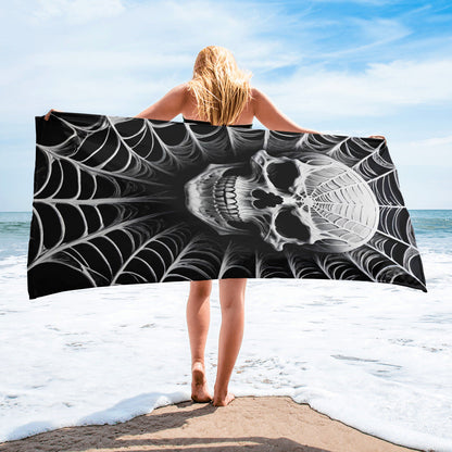 Spider Web Skull Towel