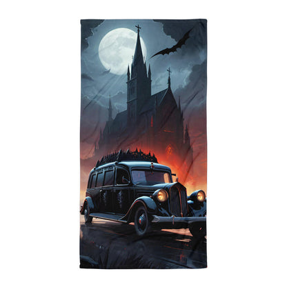 Gothic Church and Hearse Towel