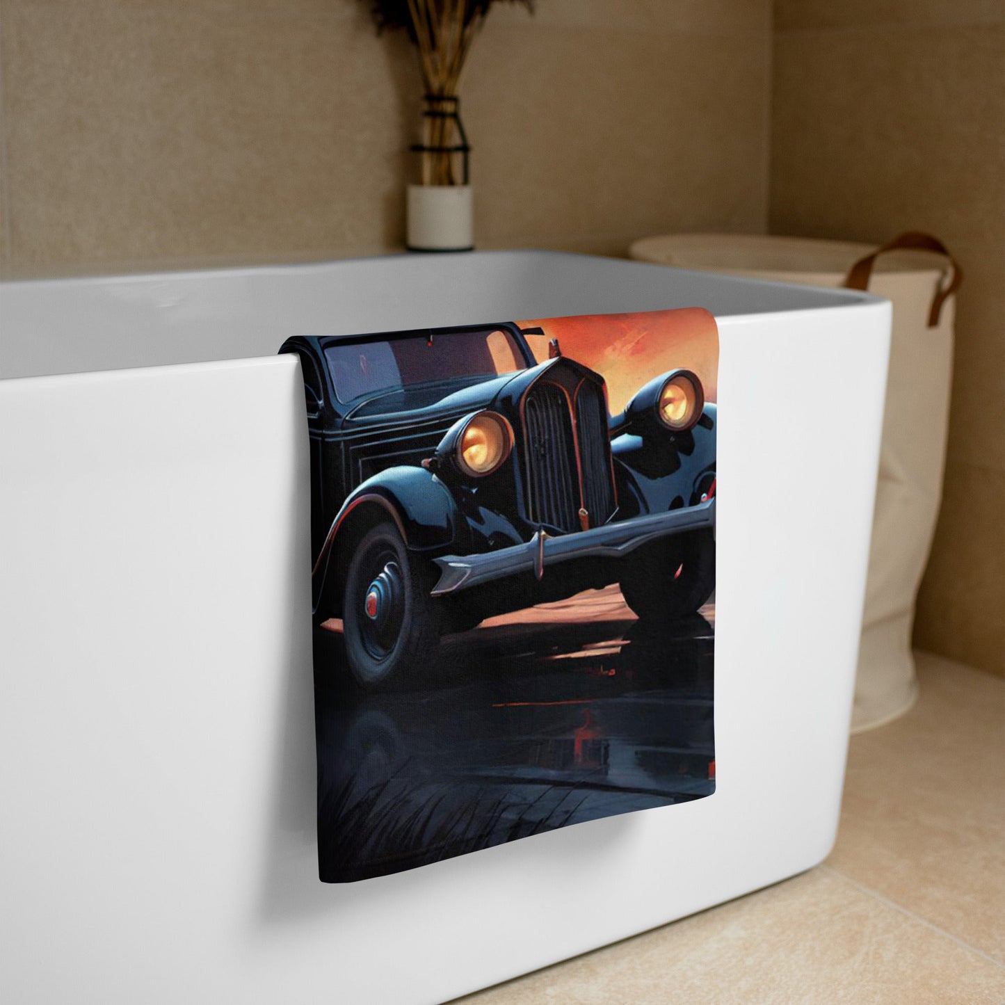 Gothic Church and Hearse Towel