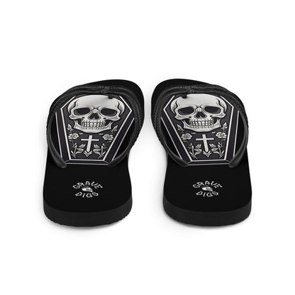 Grave Digs Coffin Gothic Flip Flops