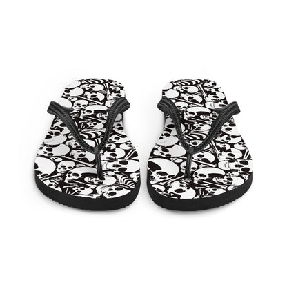 Skulls and Bones Ossuary Gothic Flip Flops