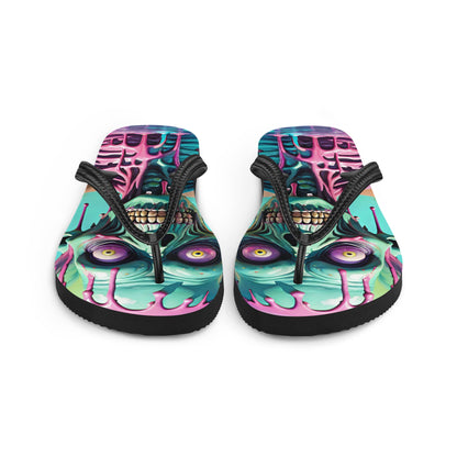 Colorful Melting Candy Zombie Gothic Flip Flops