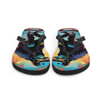 Colorful Skater Skeleton Flip Flops