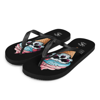 Grave Digs Skull Ice Cream Cone Flip Flops