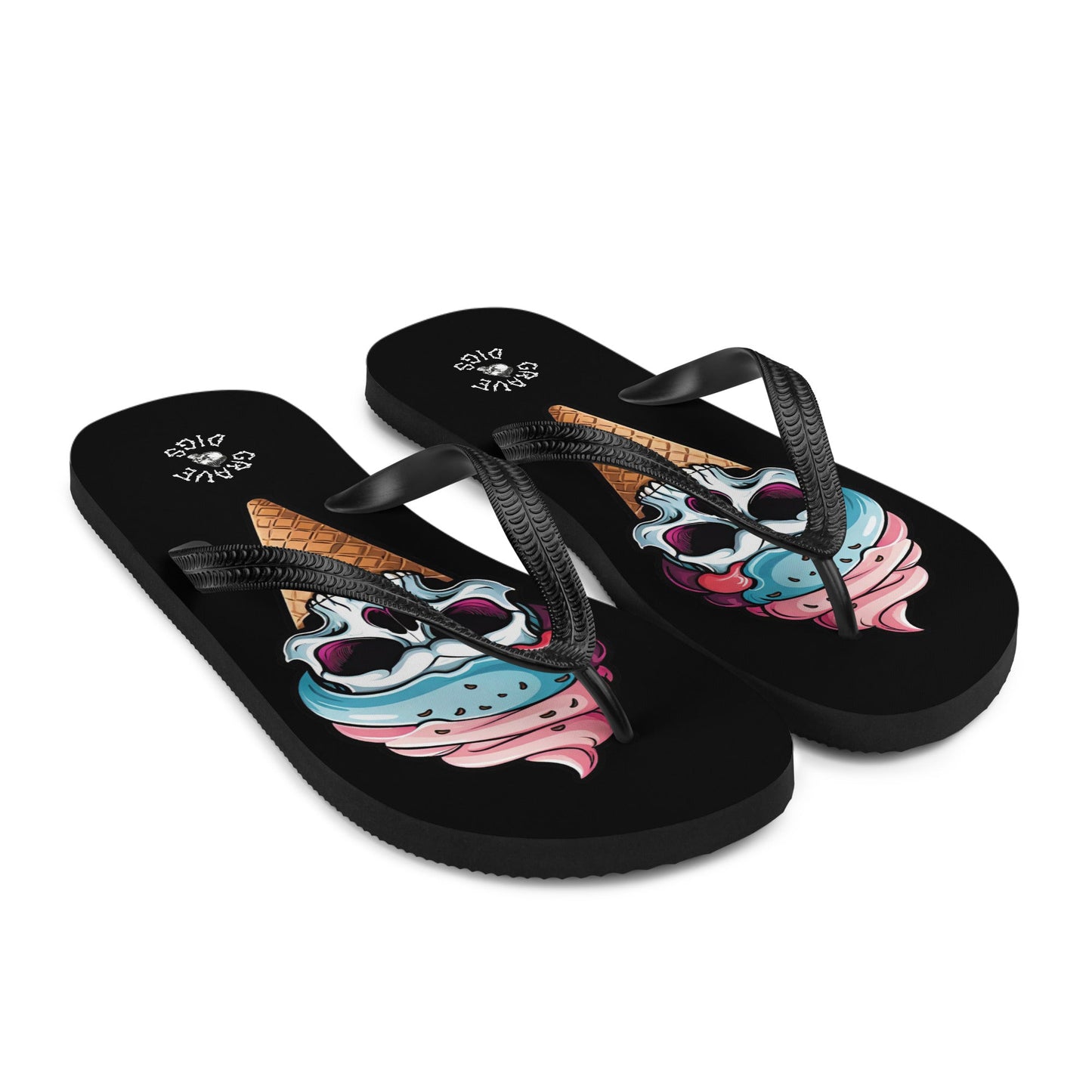Grave Digs Skull Ice Cream Cone Flip Flops