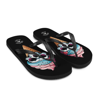 Grave Digs Skull Ice Cream Cone Flip Flops