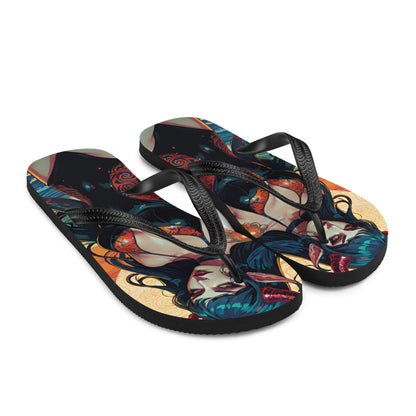 Colorful Summer Succubus in a Swimsuit 1 Gothic Flip Flops