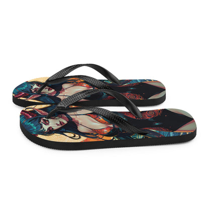 Colorful Summer Succubus in a Swimsuit 1 Gothic Flip Flops