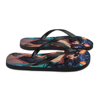 Colorful Summer Succubus in a Swimsuit 3 Gothic Flip Flops