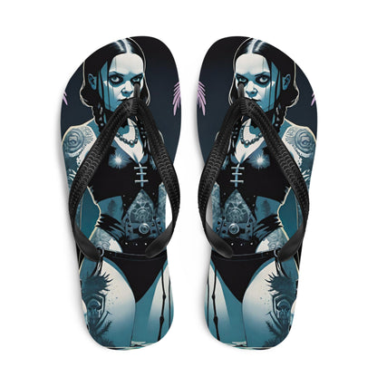 Hot Goth Girl Summer Flip Flops