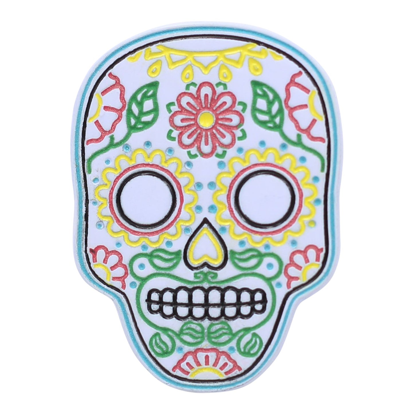 Neon Sugar Skull - Día de Muertos Enamel Pin