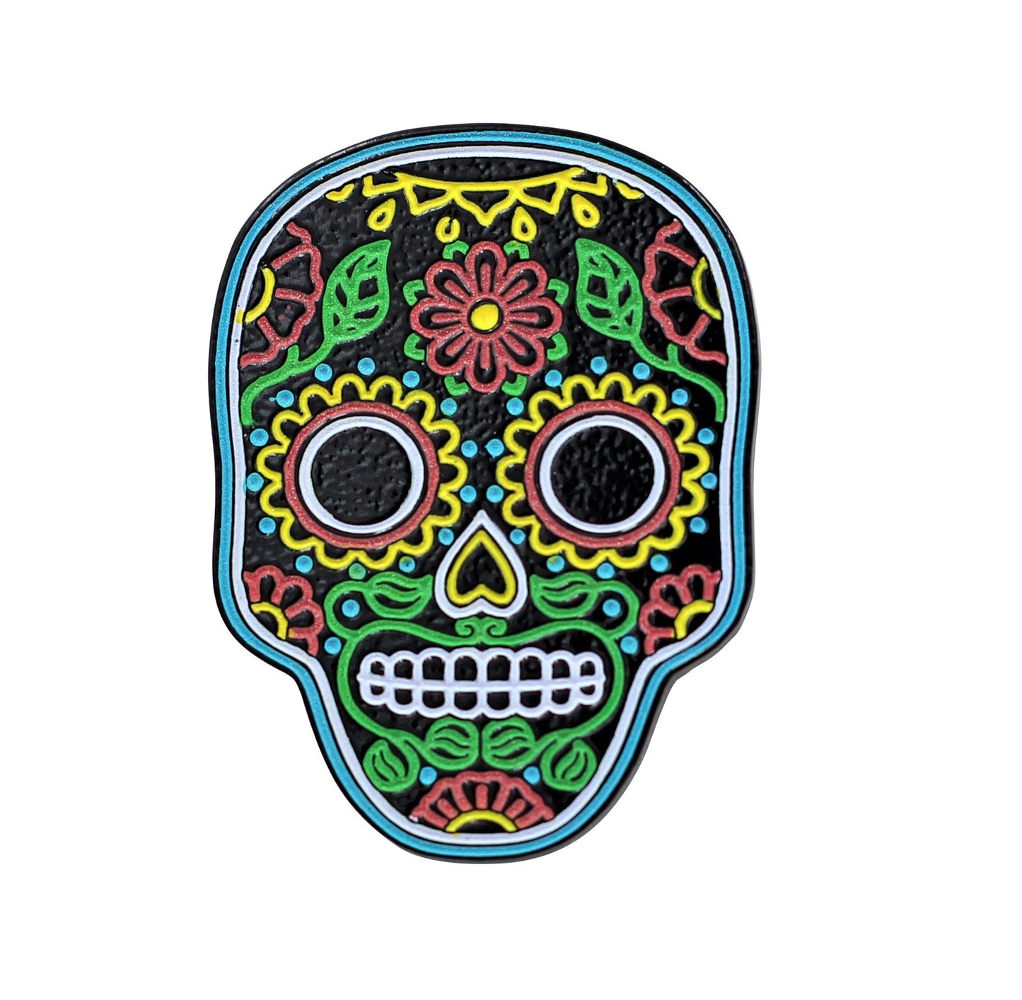 Neon Sugar Skull - Día de Muertos Enamel Pin