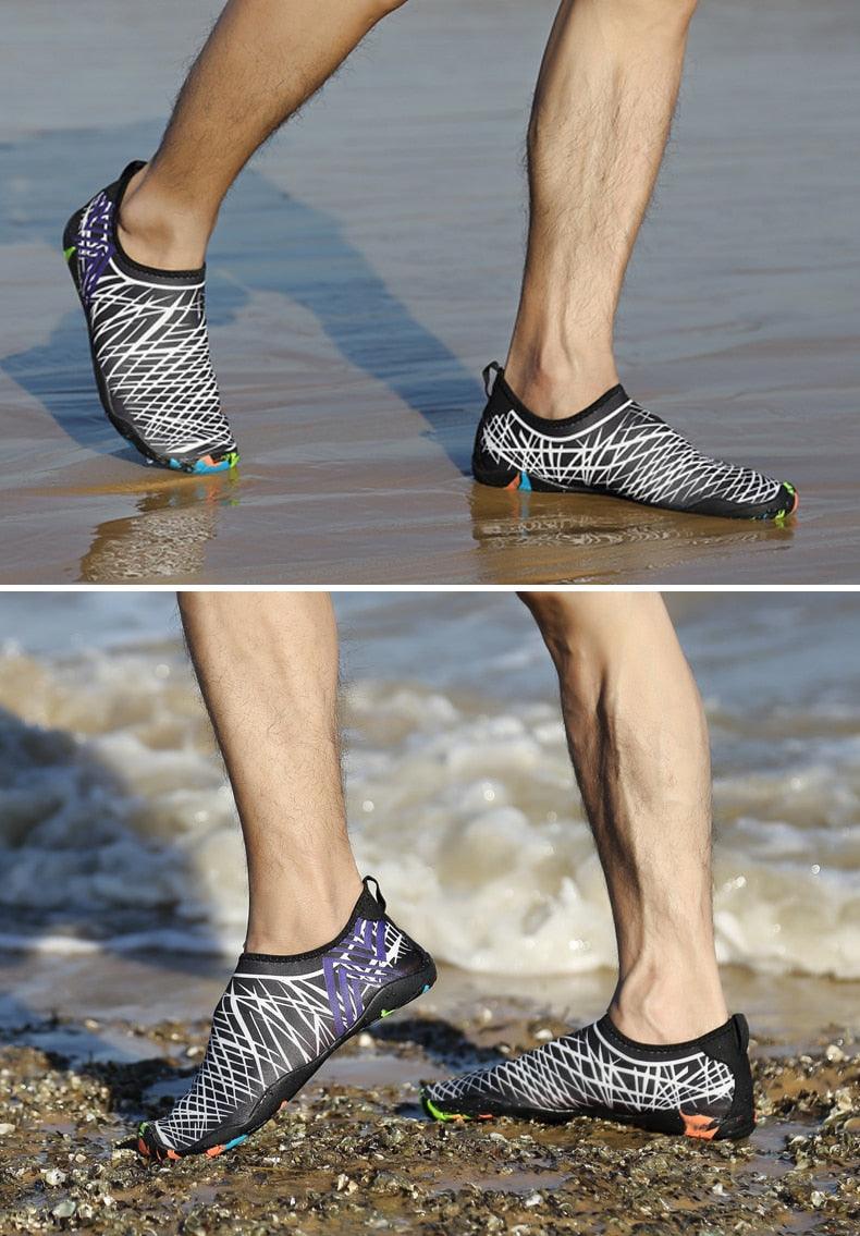 Summer Outdoor Mens Sports Water Shoes Non-Slip Beach Shoes Barefoot Upstream Shoes Quick-Dry Aqua Sock Barefoot For Beach Swim River Pool Lake Hiking Kayaking Surfing