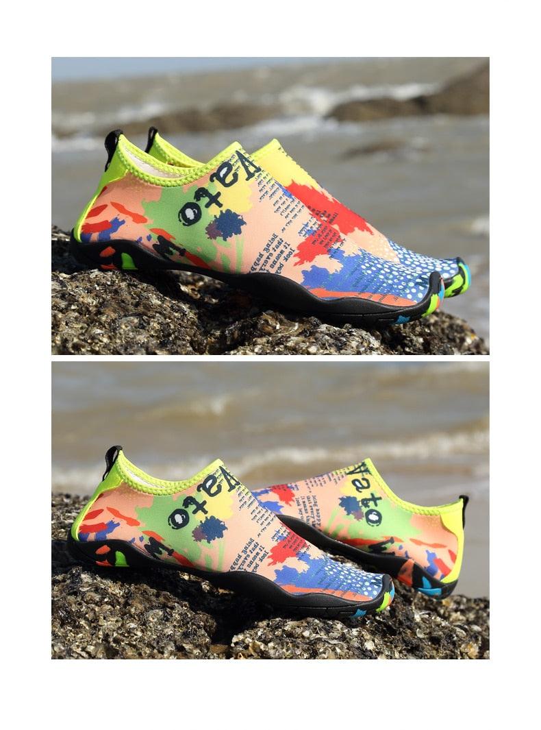 Summer Outdoor Mens Sports Water Shoes Non-Slip Beach Shoes Barefoot Upstream Shoes Quick-Dry Aqua Sock Barefoot For Beach Swim River Pool Lake Hiking Kayaking Surfing