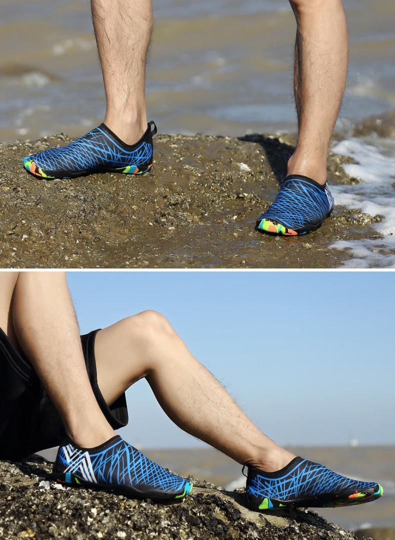 Summer Outdoor Mens Sports Water Shoes Non-Slip Beach Shoes Barefoot Upstream Shoes Quick-Dry Aqua Sock Barefoot For Beach Swim River Pool Lake Hiking Kayaking Surfing