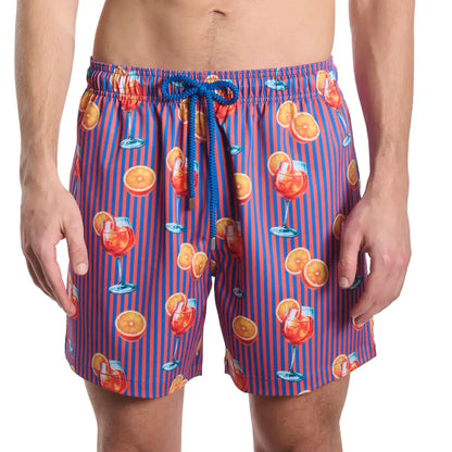 Sunset Spritz, Ocean and Heat Hybrid Short, Compression Lined Swim and Resort Trunk