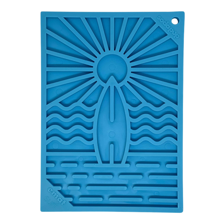 Surf's Up eMat - Small Lickmat for Dogs and Cats | Beach-Themed Design | SodaPup