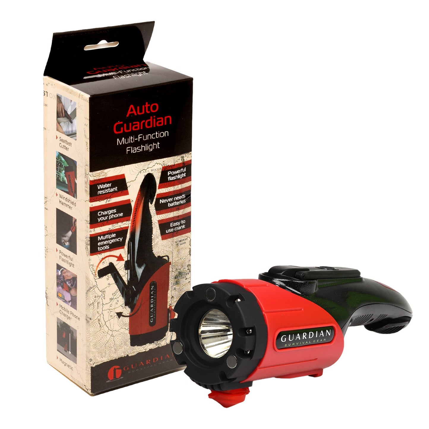 Auto Guardian | 7-in-1 Dynamo Emergency Flashlight & Vehicle Escape Tool