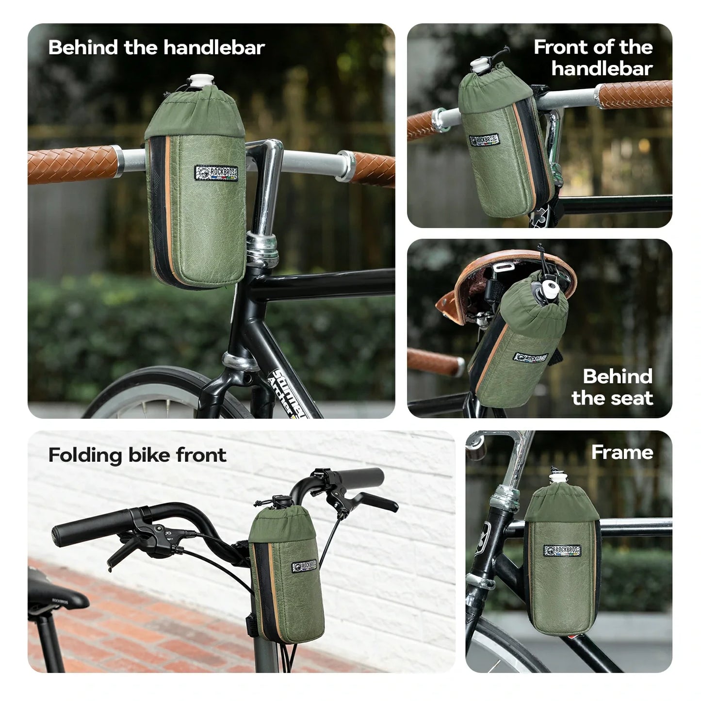 Sustainable Eco-Friendly  Recycled Tire Bike Water Bottle Bags 0.8L ROAD TO SKY