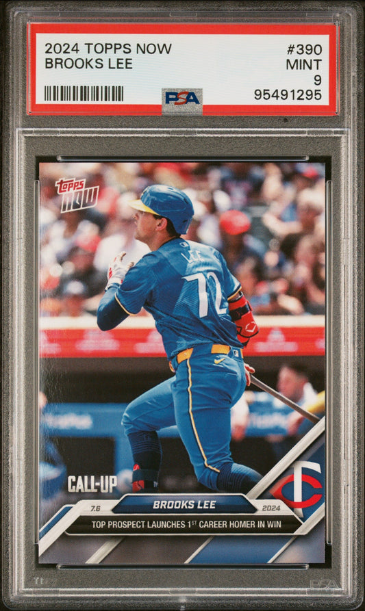 Graded 2024 Topps Now Brooks Lee #390 Rookie RC Baseball Card PSA 9 Mint