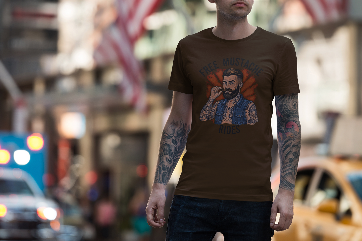 Free Mustache Rides Graphic Tee