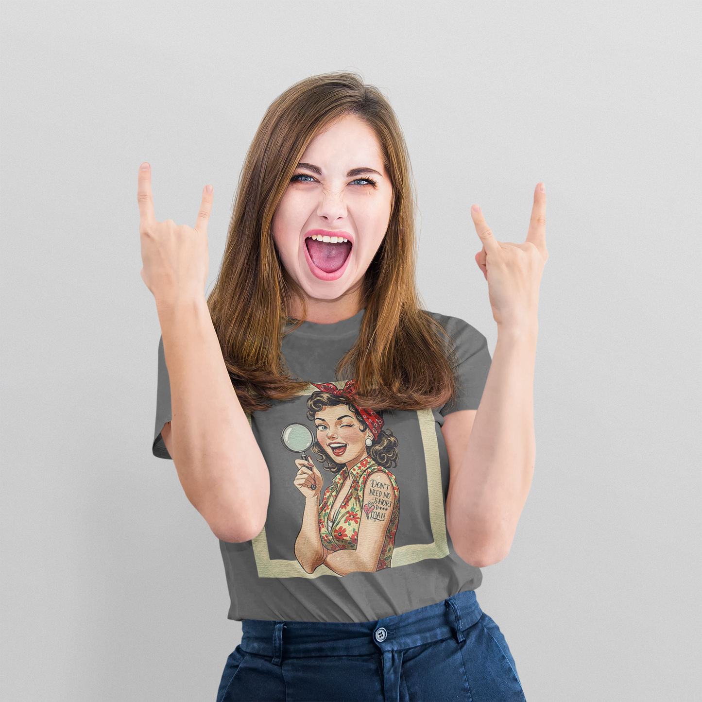 Vintage Short Man Pin Up Graphic Tee