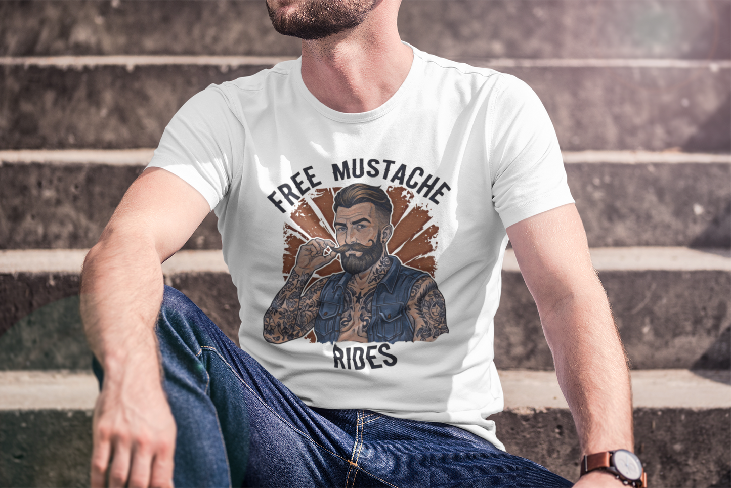 Free Mustache Rides Graphic Tee