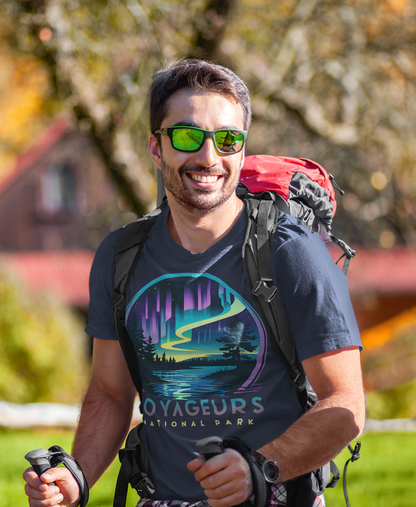 Voyageurs National Park Unisex Fit Soft T-Shirt Northern Lights Aurora Borealis