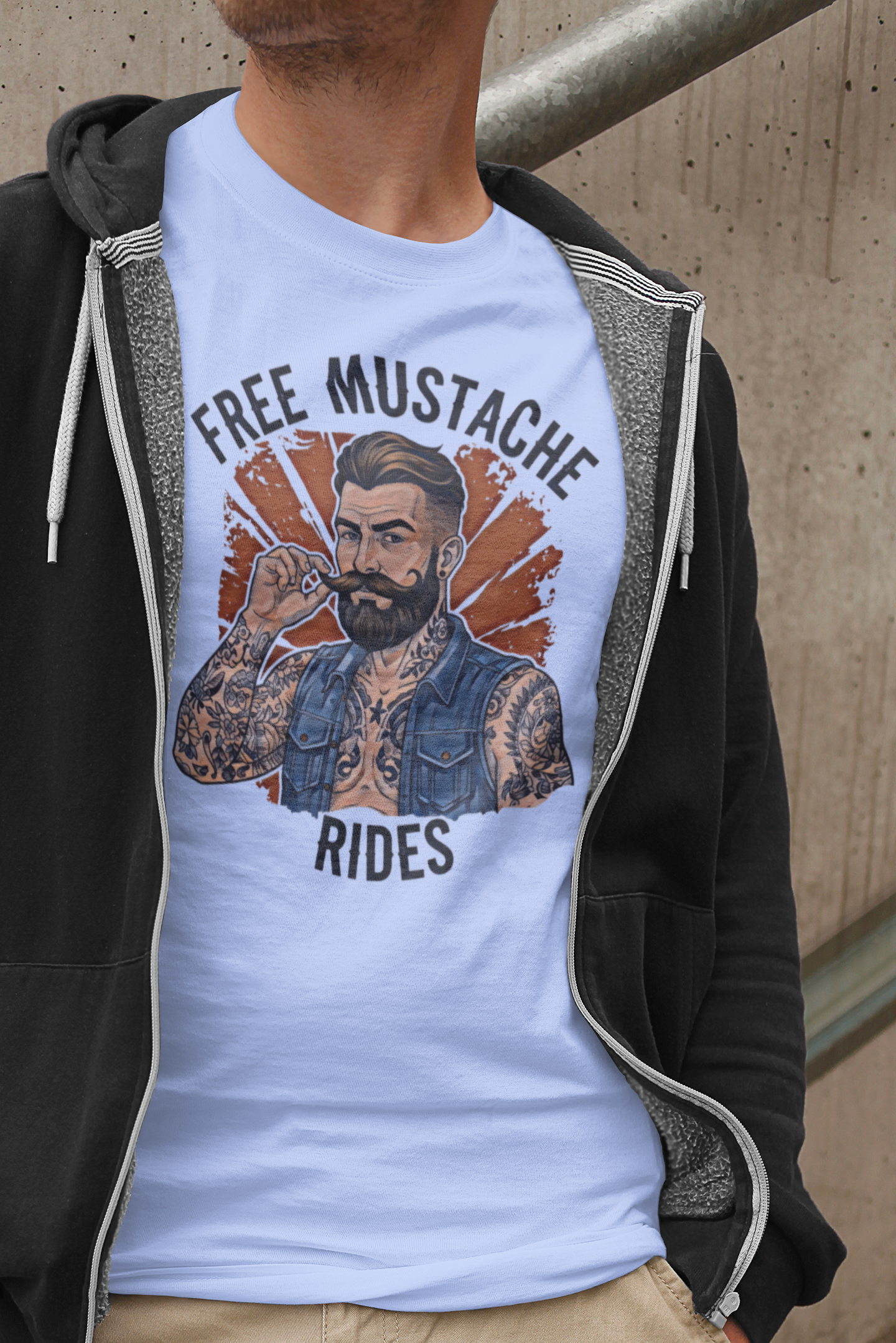 Free Mustache Rides Graphic Tee
