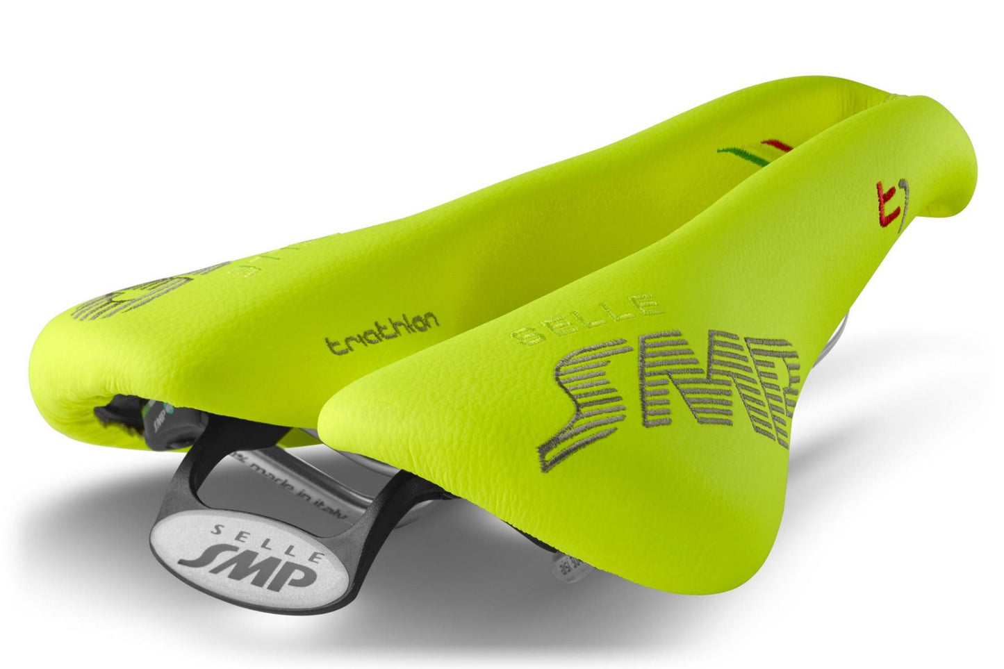 Selle SMP Triathlon T1 Saddle with Steel Rails (Fluro Yellow)