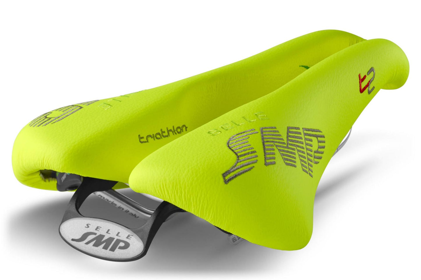 Selle SMP T2 Triathlon Saddle with Steel Rails (Fluro Yellow)