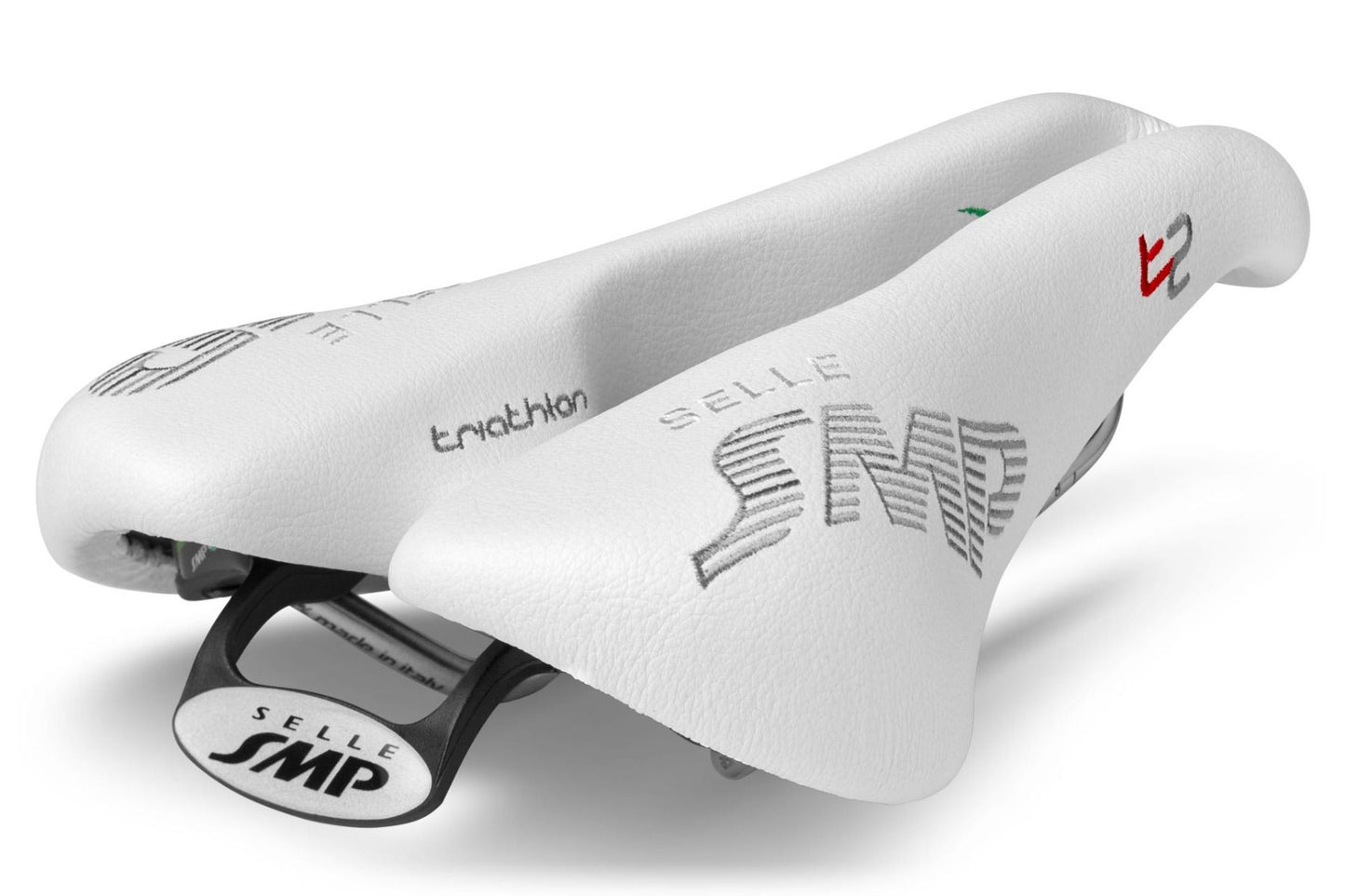 Selle SMP T2 Triathlon Saddle with Steel Rails (White)