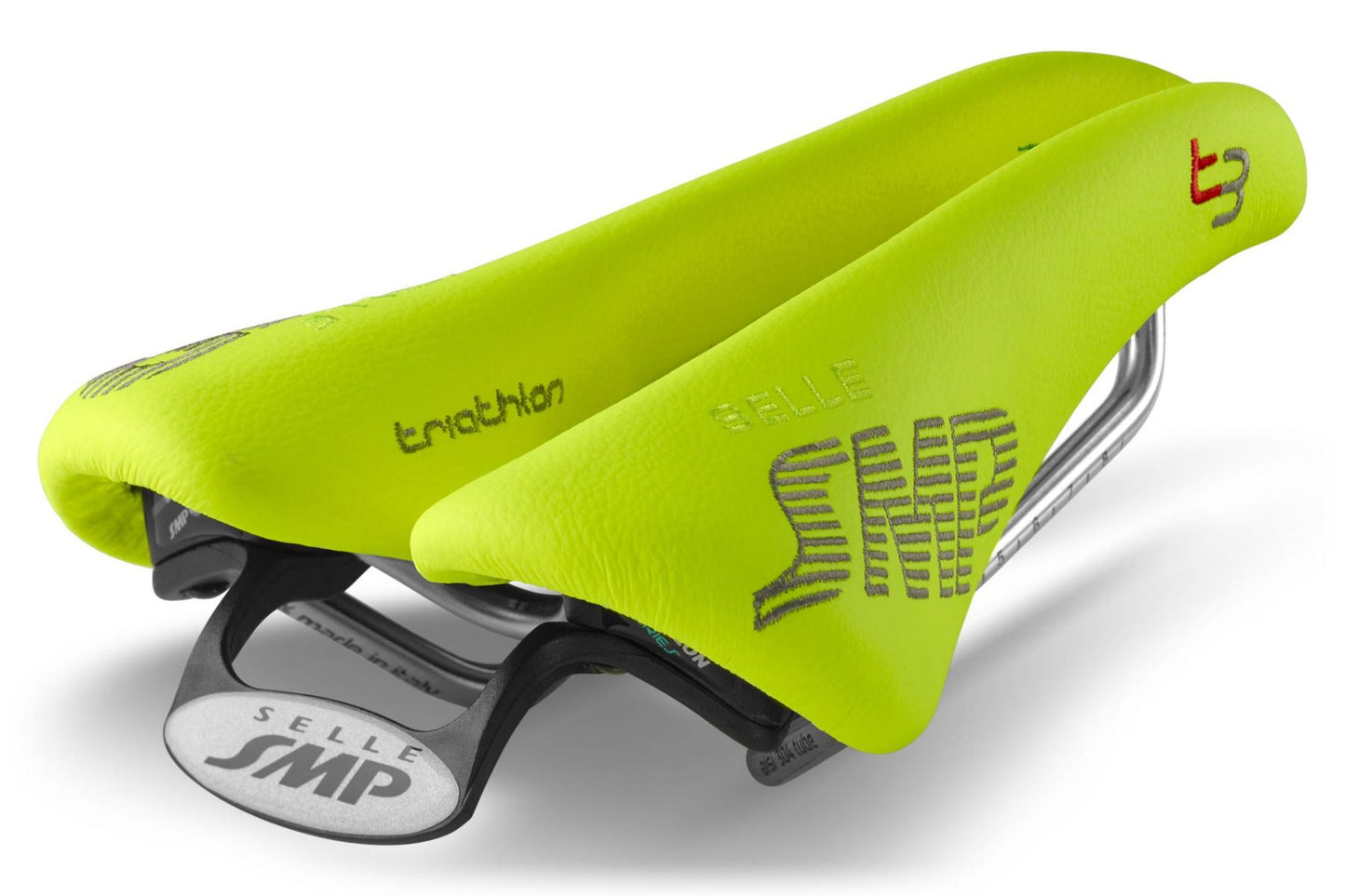 Selle SMP T3 Triathlon Saddle with Steel Rails (Fluro Yellow)