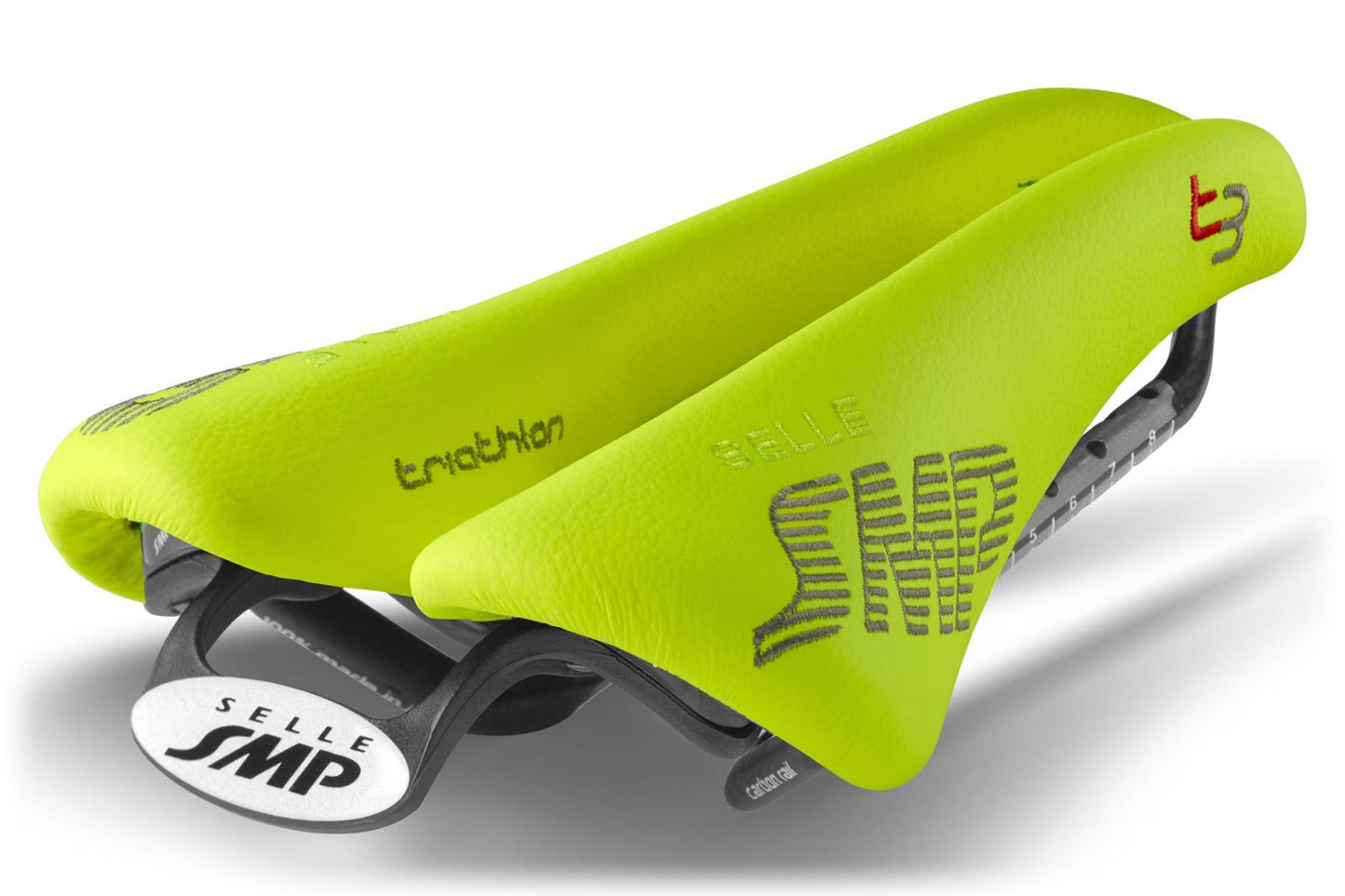 Selle SMP T3 Triathlon Saddle with Carbon Rails (Fluro Yellow)