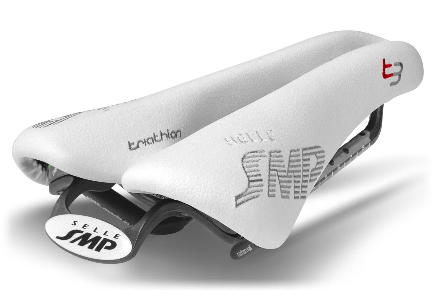 Selle SMP T3 Triathlon Saddle with Carbon Rails (White)