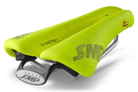 Selle SMP T4 Triathlon Saddle with Steel Rails (Fluro Yellow)