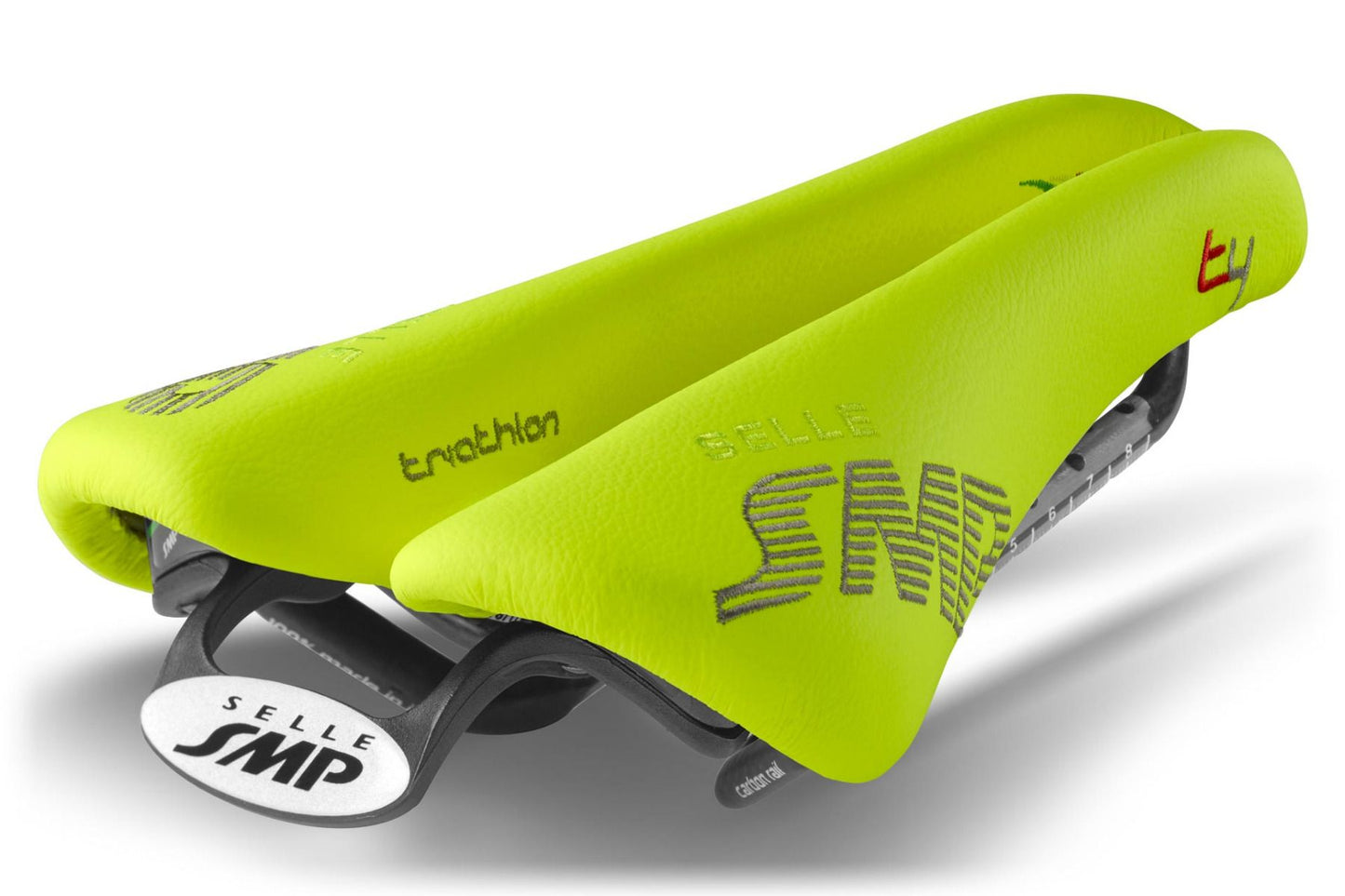 Selle SMP T4 Triathlon Saddle with Carbon Rails (Fluro Yellow)