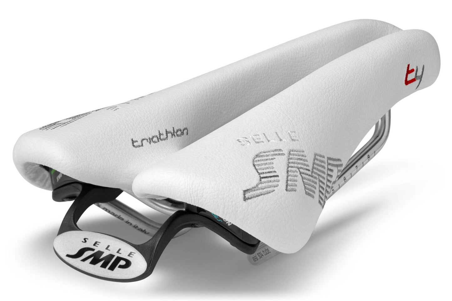Selle SMP T4 Triathlon Saddle with Steel Rails (White)