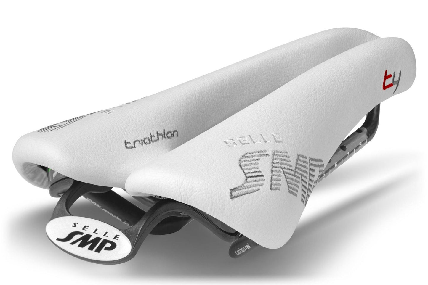 Selle SMP T4 Triathlon Saddle with Carbon Rails (White)