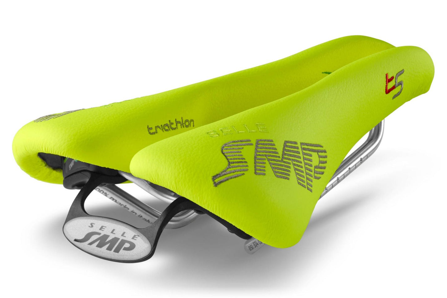 Selle SMP T5 Triathlon Saddle with Steel Rails (Fluro Yellow)