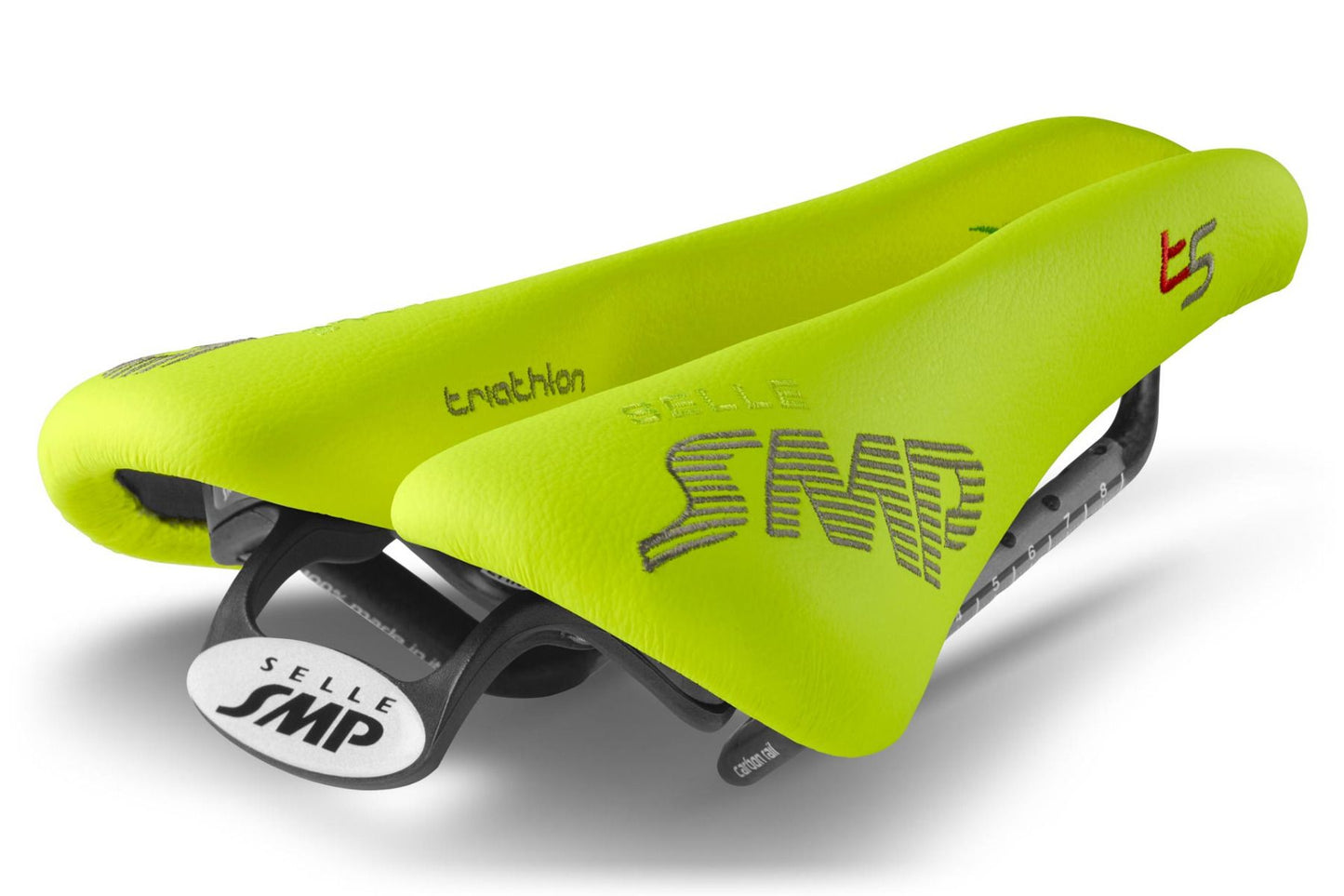 Selle SMP T5 Triathlon Saddle with Carbon Rails (Fluro Yellow)