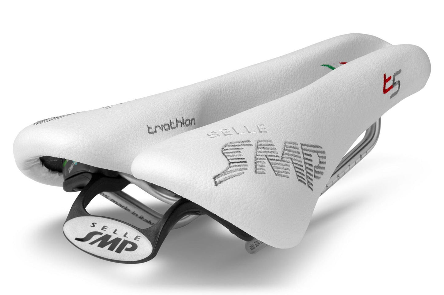 Selle SMP T5 Triathlon Saddle with Steel Rails (White)