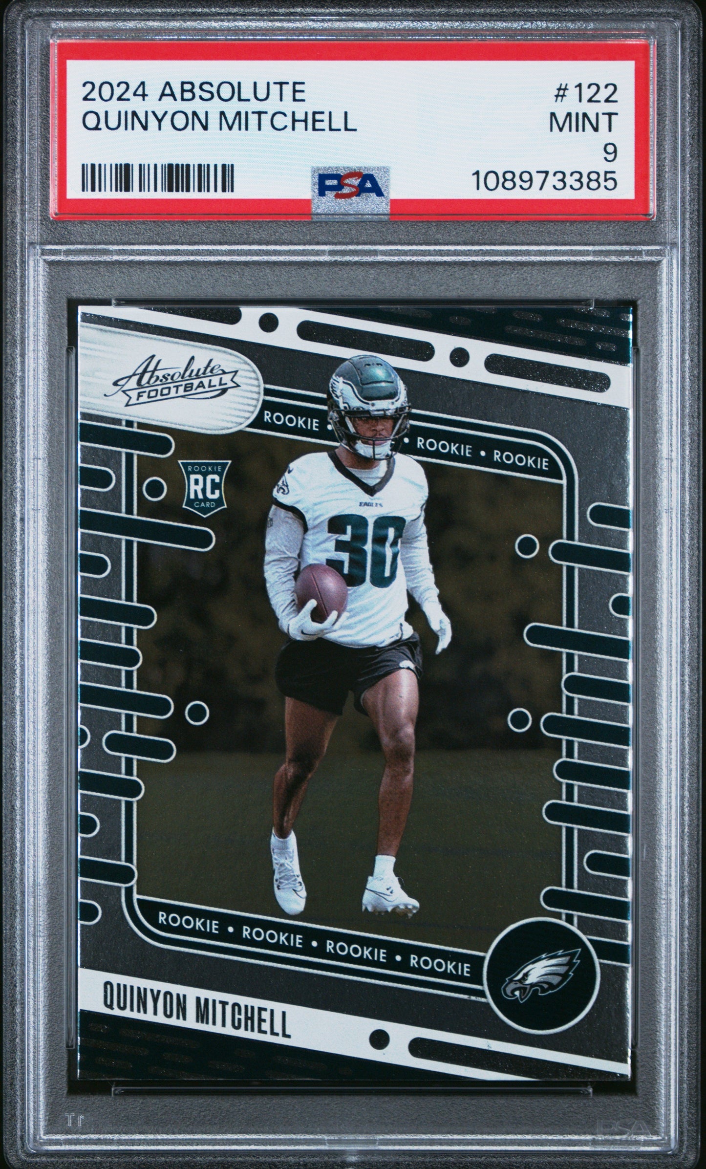 Graded 2024 Panini Absolute Quinyon Mitchell #122 Rookie RC Football Card PSA 9 Mint