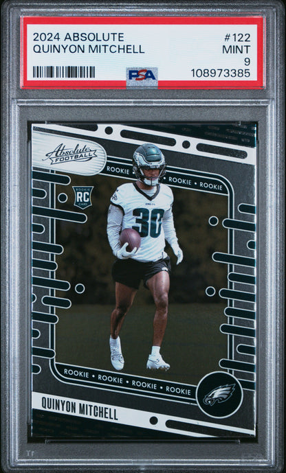 Graded 2024 Panini Absolute Quinyon Mitchell #122 Rookie RC Football Card PSA 9 Mint