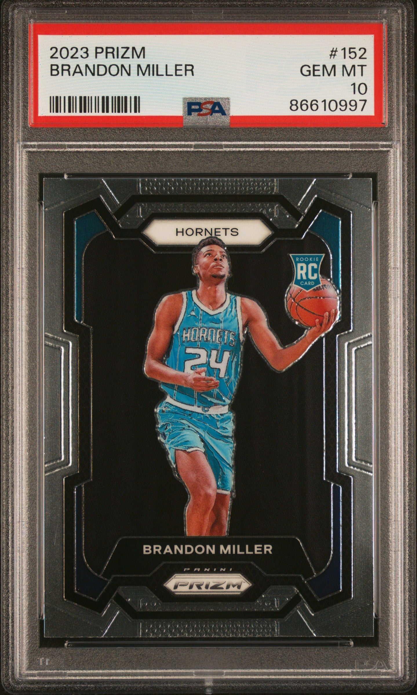 Graded 2023 Panini Prizm Brandon Miller #152 Rookie RC Basketball Card PSA 10 Gem Mint