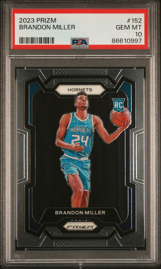 Graded 2023 Panini Prizm Brandon Miller #152 Rookie RC Basketball Card PSA 10 Gem Mint