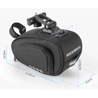ROCKBROS Bike Saddle Bag Under Seat with Adjustable Mounting, Large Storage Pouch - Triathlete Store