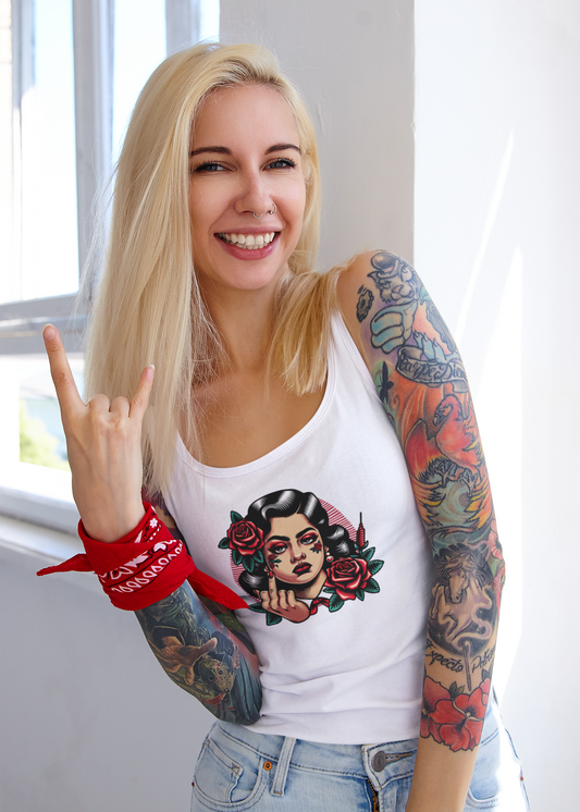 Vintage Middle Finger Graphic Racerback Tank