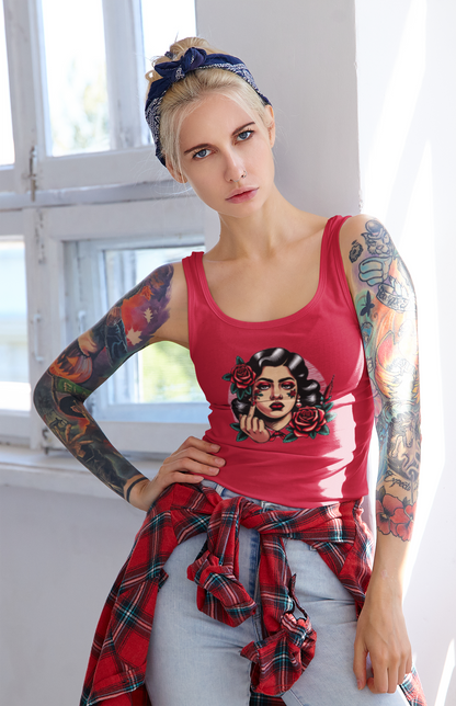 Vintage Middle Finger Graphic Racerback Tank