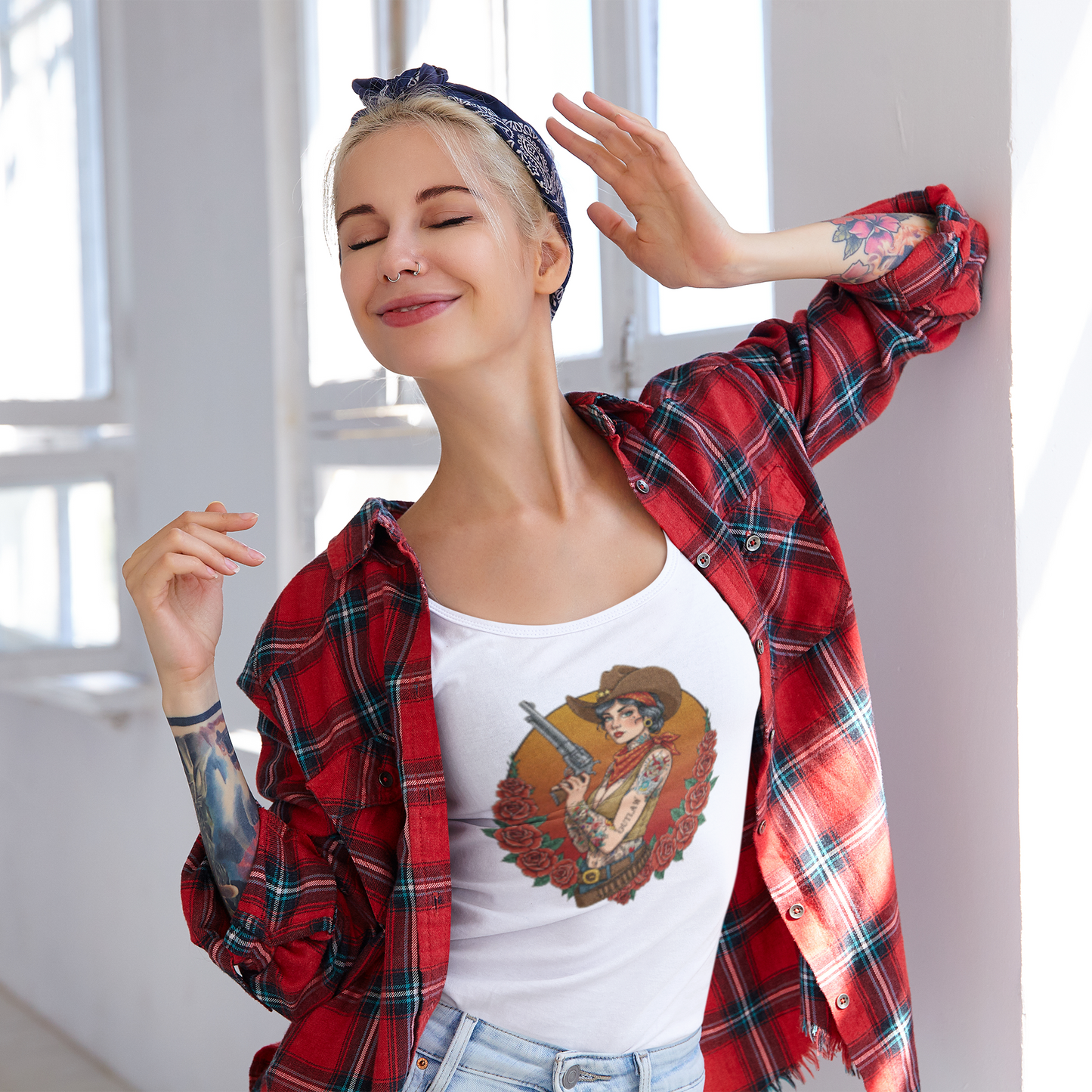 Vintage Tattooed Outlaw Ideal Racerback Tank